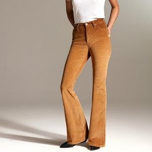 Aritzia's Denim Forum Mariane Flare corduroy pants, Golden amber, size 25